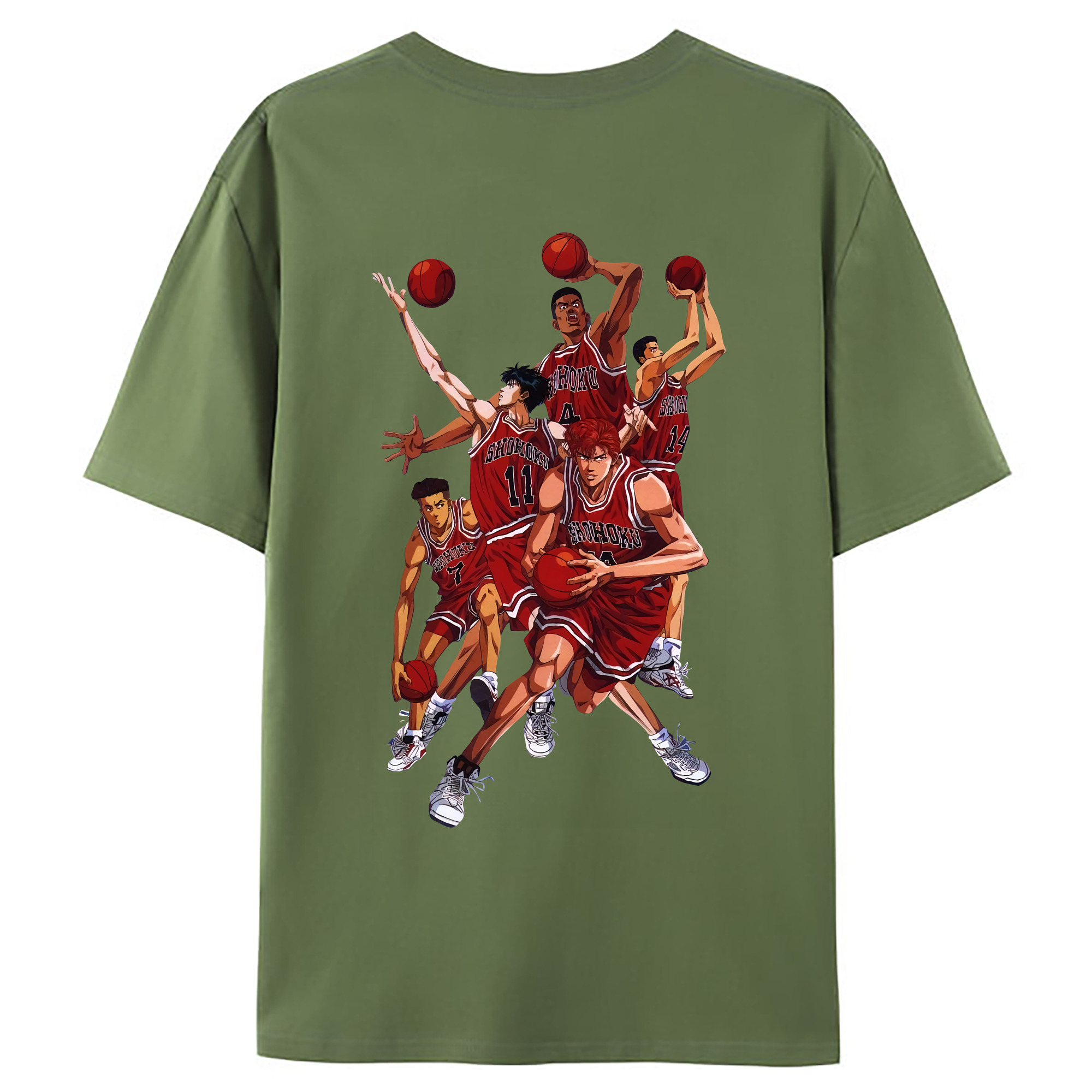 （画像用） SLAM DUNK／スラムダンク 綿100％ メンズ半袖Tシャツ（バックプリント） 通気性